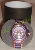 Relógio Michael Kors Dourado e Roxo
