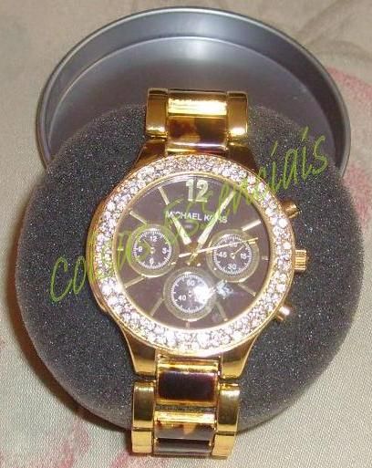 Relógio Réplica Michael Kors Marrom Pulseira Onça