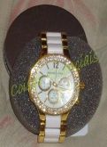 Relógio Réplica Michael Kors Dourado e Branco