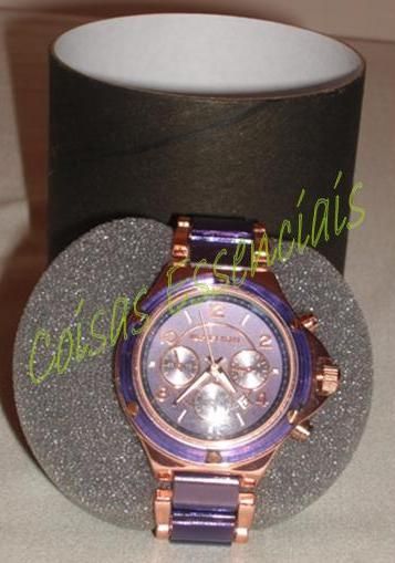 Relógio Michael Kors Dourado e Roxo