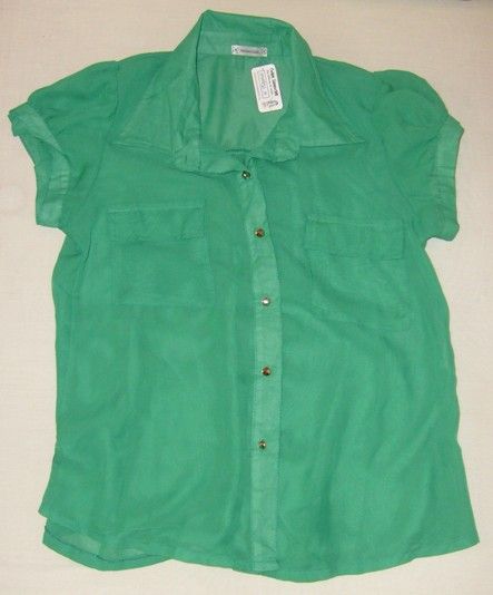 Chemise Verde Manga Curta