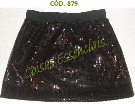Saia Preta Paetês