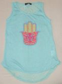 Blusa Azul Costas Tricot