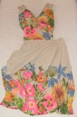 Vestido Longo Cinza Floral